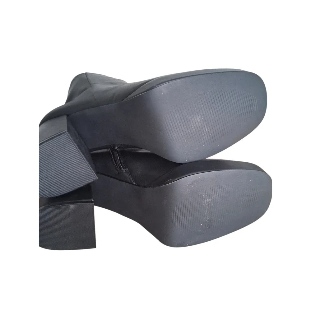Steve Madden PU Whimsigoth‎ Chunky Platform Women's size 9.5 M Square Toe Boots
